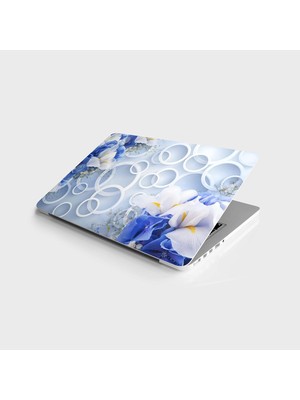 Sayemons Laptop Notebook Pc Kaplama Etiketi Mavi Güller