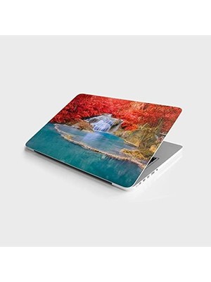 Sayemons Laptop Bilgisayar Notebook Pc Kaplama Etiketi Şelale Kırmızı Ağaç