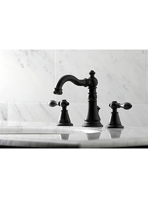 Sayemons FSC1970AL Ingiliz Klasik 8" Geniş Lavabo Musluğu, Mat Siyah