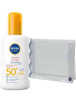 Sayemons Sun SPF50 Anında Hassas Güneş Koruyucu Vücut Spreyi 200ML, Çanta Hediyeli, Güneş Alerjisine Etkili
