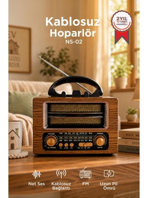 Torima Bluetooth Hoparlör Nostaljik Radyo Speaker NS02 Altın