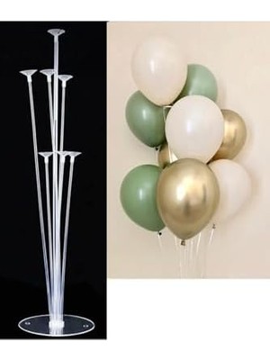 Sayemons 10 Adet 12 Inç Balon ve Balon Standı (Krom Küf)