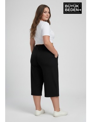 Superlife Kadın Büyük Beden Şort 3xl-6xl  Rahat Kesim Diz Altı Günlük ŞORT-SPR26BSRK591