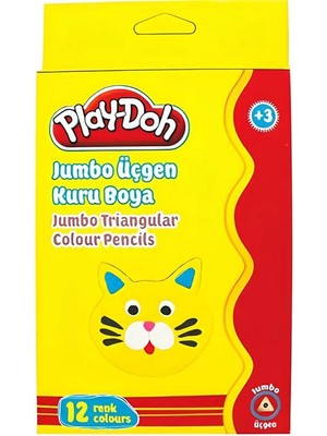 Play-Doh Jumbo Üçgen Kuru Boya Seti 12 Renk Çok Renkli %100 Polyester Malzeme ile Eğlenceli Kullanım