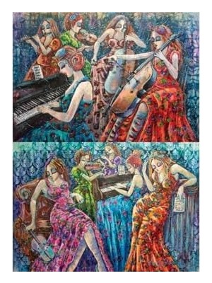 Sayemons Puzzle - Renkli Notalar 1-2 / 2X500 Parça, #3612