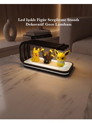 3DcraftTR 3D Crafttr Modern LED Işıklı Figür Sergileme Standı & Dekoratif Gece Lambası 28 x 13 cm