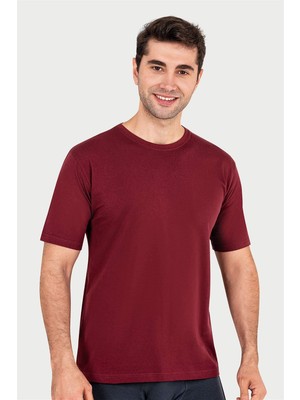 Obje Erkek Bordo Süprem Yarım Kol T-Shirt