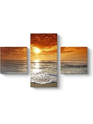 Sayemons Güneş ve Deniz 3 Parçalı Tablo 81 x 50-3 Parçalı
