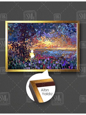 SML Tablo Soyut Doğa Insan Manzarası Modern Dekoratif Yatay Çerçeveli Kanvas Tablo