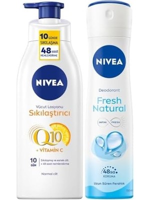 Sayemons Kadın Sprey Deodorant Fresh Natural 150ML, Q10 Sıkılaştırıcı ve Nemlendirici Vücut Losyonu 400ML