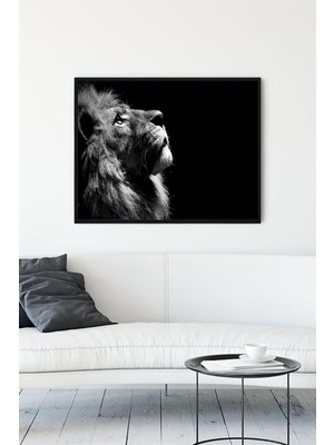 Sayemons (PSTER9890) Aslan Motivasyon Çerçeveli Tablo 5 (50X70CM)