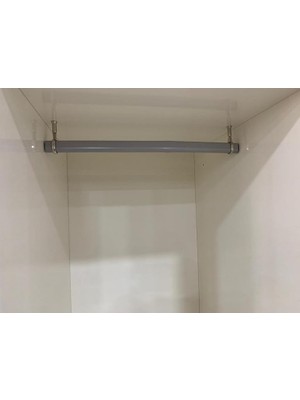 Sayemons Dolap Askı Borusu Gri+2 Tüm Ölçüler Tüm Uyumlu 42CM