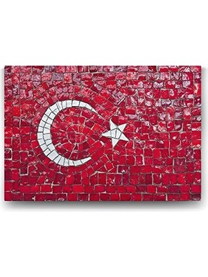 Sayemons Dekoratif Türk Bayrağı Tablosu - 140X100CM