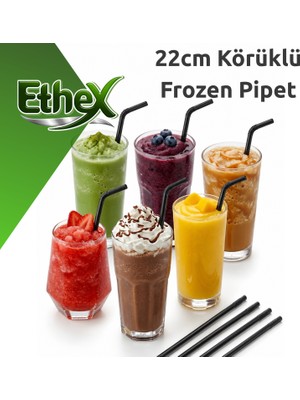 Ethex Siyah Frozen Pipet - 22CM, 9mm
