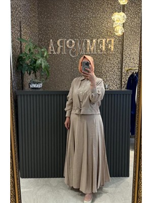 Pearly Parçalı Etekli Çıtçıtlı Takım