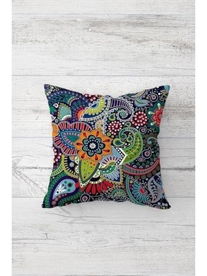 Sayemons Pelangi Etnik Mandala Desenli Çift Tarafı Baskılı Gizli Fermuarlı Yastık Kılıfı Kırlent Koltuk Yastık Kılıfı, Çok Renkli 45 x 45, 24691222545451
