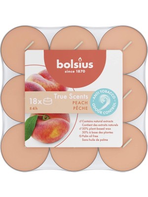 Sayemons Kokulu Tealight Mum, Şeftali Kokulu, Kırmızı Renkli, 18'li Paket, 4 Saatlik Uzun Yanma Süresi - Ev Mumu - Iç Dekorasyon - Doğal Özler - Doğal Vegan Içerir - Yağı Içermez