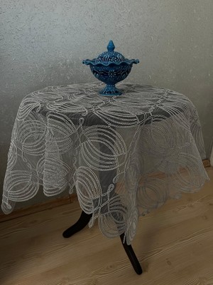 Fiskos Masa Örtüsü Tül Güpürlü Çeyizlik