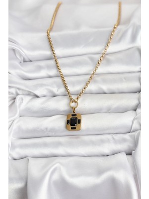 Uravas Store Mey Ithalat® 316L Çelik Zincir Gold Renk Vintage Model Kadın Kolye