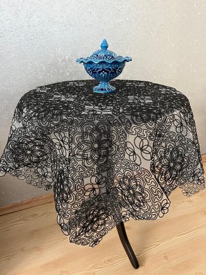 Zesa Home Fiskos Masa Örtüsü Tül Güpürlü Çeyizlik