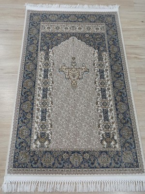Pırlanta 100 Tarak Ipeksi Seccade Krem Dark Blue