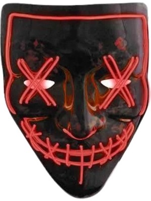 Uravas Store Mey Ithalat® Hallowen Parti Maskesi Neon LED Işıklı Maske 3 Modlu Cadılar Bayramı Maskesi