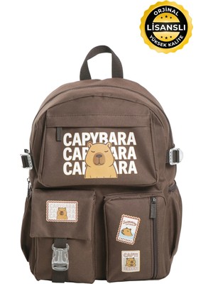 Capybara Orijinal Lisanslı Okul Çantası – Sevimli Tasarım, Su Geçirmez, Cepli Erkek/kız Çocuk Çanta
