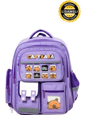 Capybara Orijinal Lisanslı Okul Çantası – Fonksiyonel, Su Geçirmez, Cepli, Erkek/kız Çocuk Çantası