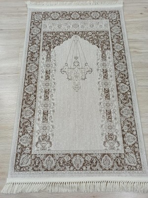 Pırlanta Halı 100 Tarak Ipeksi Seccade Krem Brown