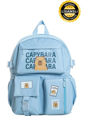 Capybara Orijinal Lisanslı Okul Çantası – Sevimli Tasarım, Su Geçirmez, Cepli Erkek/kız Çocuk Çanta