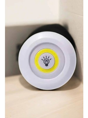 Uravas Store Mey Ithalat® Spot Lamba LED Işık 3'lü Uzaktan Kumandalı Pilli Yapışkanlı Kablosuz