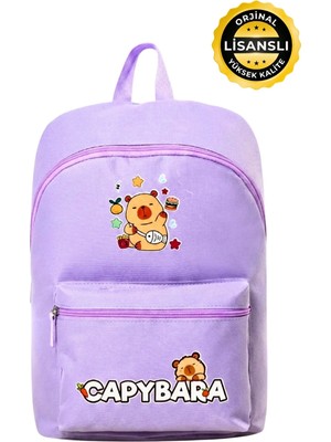Capybara Orijinal Lisanslı Çocuk Okul Çantası – Su Geçirmez, Hafif, Ön Cepli, Canlı Renkli