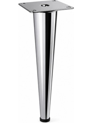 Badem10 Omaks (1 Adet) 25 cm Metal Krom Düz Mobilya Sehpa Kanepe Ayağı Montaj Vidaları Dahil Ayak