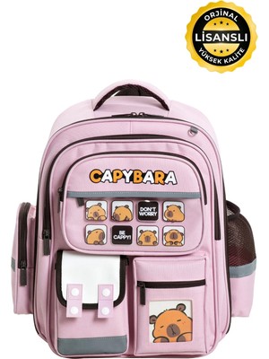 Capybara Orijinal Lisanslı Okul Çantası – Fonksiyonel, Su Geçirmez, Cepli, Erkek/kız Çocuk Çantası
