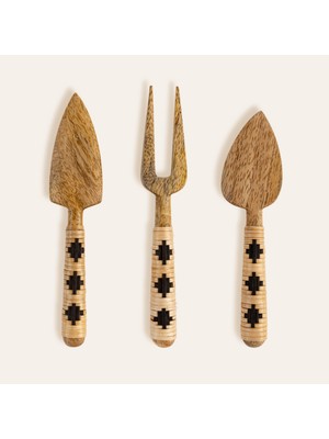Zsa Zsa Zsu Lotus Natürel- Siyah Mango Ağacı- Bambu Servis Seti 17x4 Cm