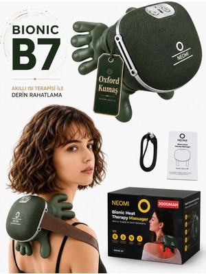 Neomi Masaj Aleti Şarjlı Ovmalı Isıtmalı Masaj Cihazı Insan Eli Yoğurma 6 Bölge 6d Teknolojisi 2000MAH