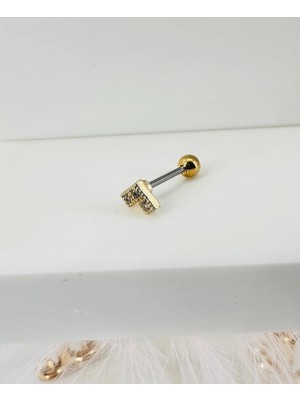 Ulugo Zirkon Taşlı Uç Kısmı : Pirinç Kıkırdak Bar Uzunluğu : 6 mm / Bar Kalınlığı 0.8 mm / Top Boyu 3 mm - PT0008-1
