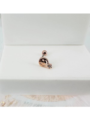 Ulugo Rose Zirkon Taşlı Uç Kısmı : Pirinç Kıkırdak Bar Uzunluğu : 6 mm / Bar Kalınlığı 0.8 mm / Top Boyu 3 mm - PT0030-2