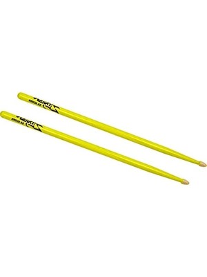 Erdo Ticaret Neon Sarı Renkli 5A Hickory Davul Çubukları, Acorn Tipi