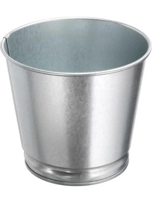 Erdo Ticaret 9 cm Galvanizli Gümüş Renk Bitki Saksısı