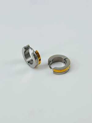 Ulugo Rodyum ve   Çelik Erkek Küpe Çap (9 Mm) Kalınlık (4 Mm) - EKP0003