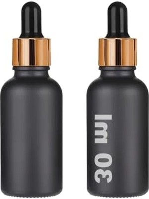 Erdo Ticaret 30 ml Mat Siyah Cam Damlalıklı Serum Şişesi - 2 Adet