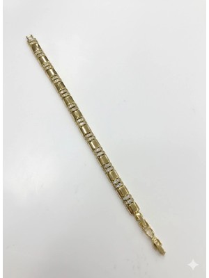 Ulugo Zirkon Taşlı Pirinç cm Bileklik 17+2 Cm  - KBL0401