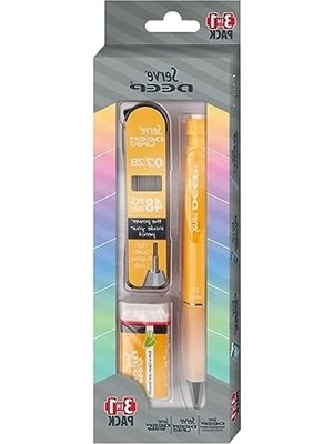 Erdo Ticaret Kalem ve Silgi Seti, 0.7 mm Uç, Hardal Sarısı, 3 Adet