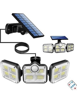 Erdo Ticaret Solar Enerjili Kumandalı Bahçe Aydınlatma, 122 LED ile Etkili Işık
