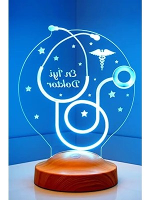 Erdo Ticaret 3D Doktor Hediyesi Stetoskop Temalı LED Lamba