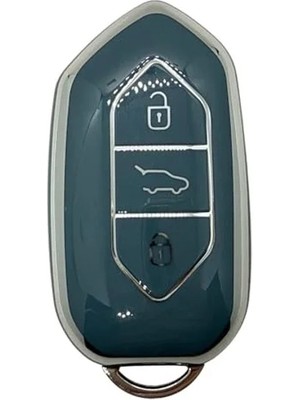 Erdo Ticaret Autohan Keys Togg T10X T10F Akıllı Anahtar Kılıfı, 3 Tuşlu, Nano Koruma (Gri-Gümüş)