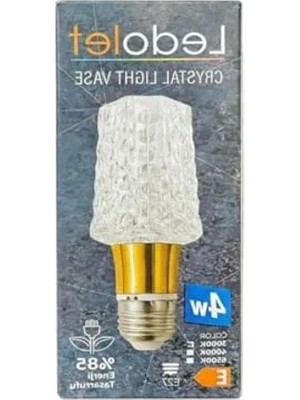 Erdo Ticaret Sarı Işık 4W Kristal LED Ampul E27, Dekoratif Tasarım