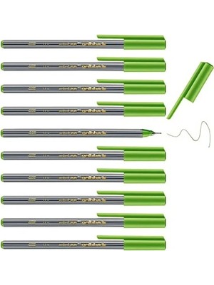 Erdo Ticaret 0,3 mm Uçlu Açık Yeşil Fineliner Kalem Seti - 10 Adet