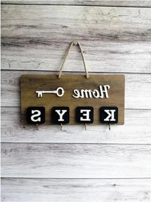 Erdo Ticaret El Yapımı Doğal Ahşap Anahtar Askısı